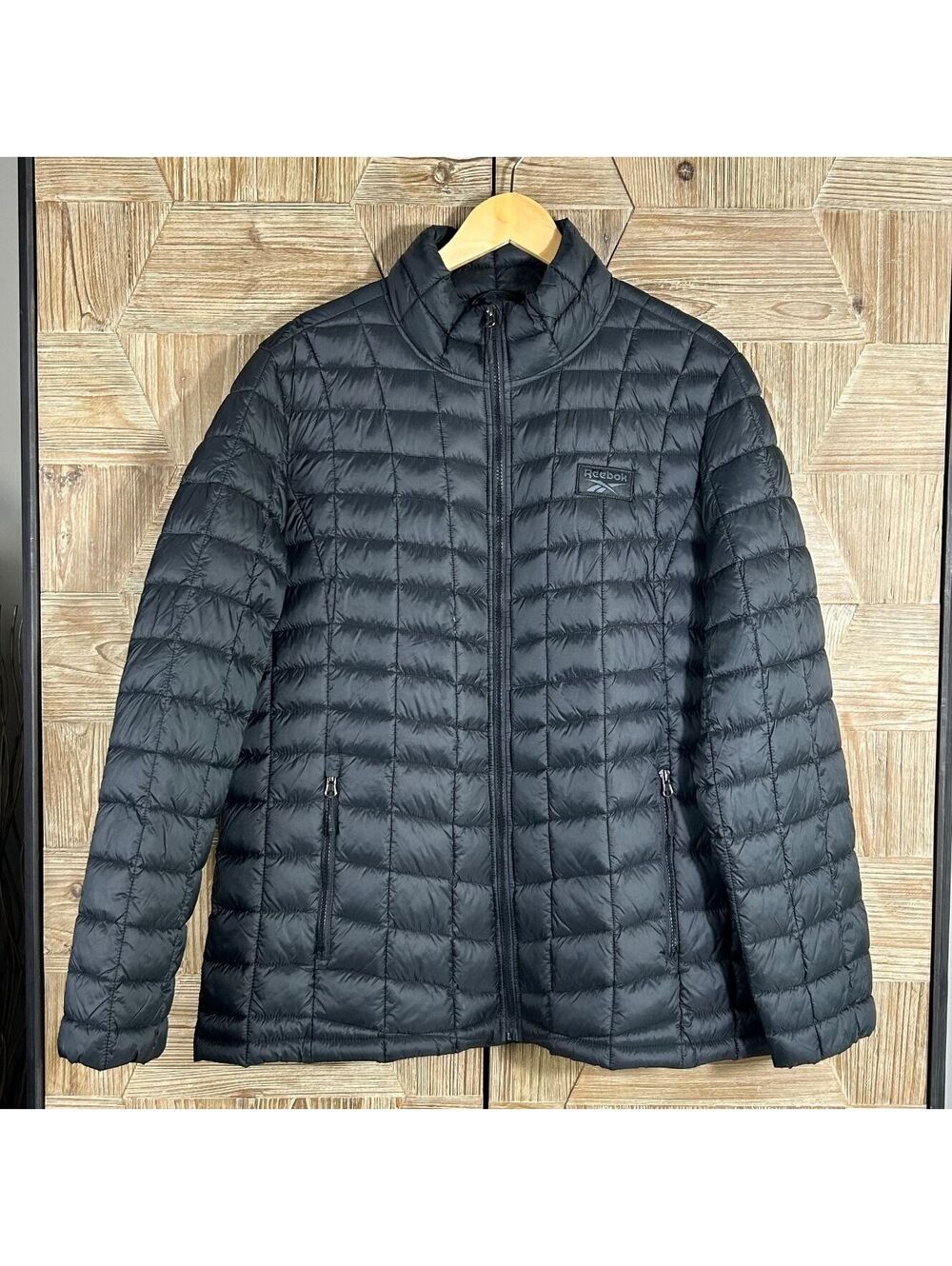 Reebok Packable Black Lightweight Packable Puffer Jacket XL Full Zip Outdoor